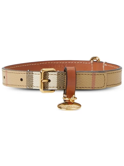 Ошейник Burberry Small Vintage Check из искусственной кожи, бежевый
