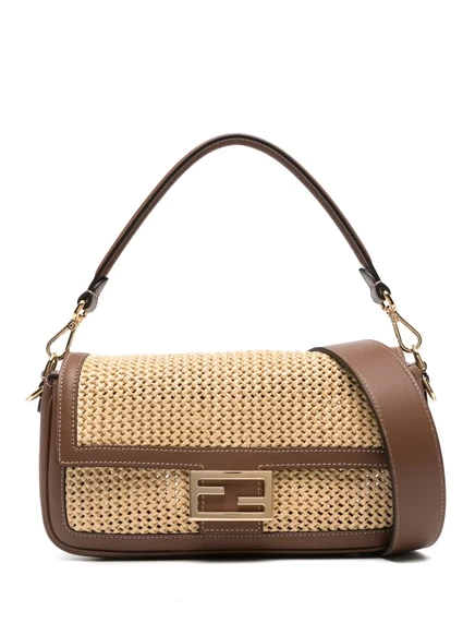 Сумка через плечо с отделкой из багета и макраме FENDI neutrals
