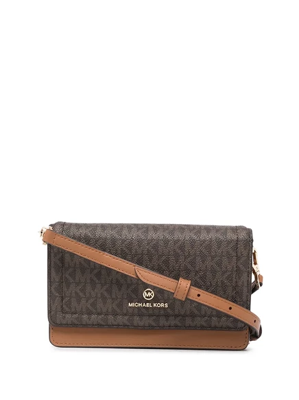 Сумка через плечо с логотипом Michael Kors Jet Set brown
