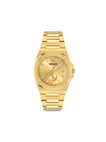 Мужские часы Versace Antares 40 мм с греческим ключом, золотистые