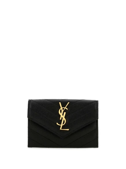 Женский кошелек Saint Laurent Monogram конверт, черный