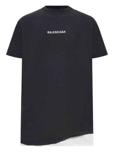 Мужская многослойная футболка Balenciaga, черная