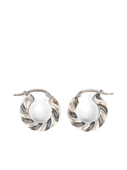 Серьги MM6 Maison Margiela с витой цепью, серебристые