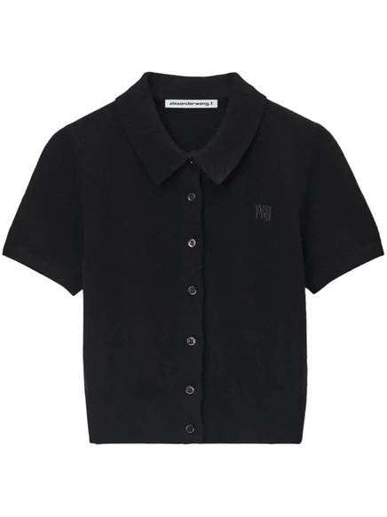 Женское поло Alexander Wang с логотипом, черное