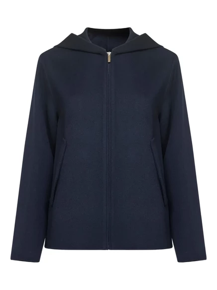 Пальто на молнии с капюшоном от Max Mara Roland blue