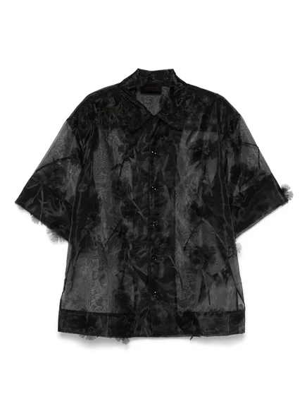 Мужская рубашка Simone Rocha, полупрозрачная, черная