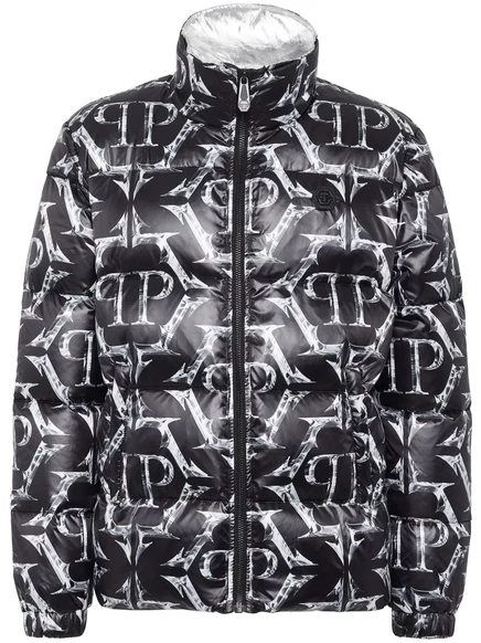 Мужская стеганая пуховая куртка Philipp Plein, черная