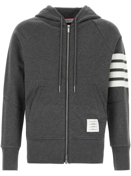 Мужское худи Thom Browne Engineered 4-Bar на молнии, серое