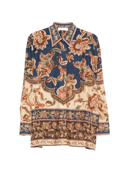 Женские брюки ZIMMERMANN Aster, цветочный принт, коричневые
