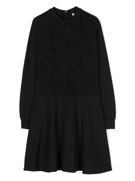 Платье для девочек Twinset Kids из джерси с рюшами, черное