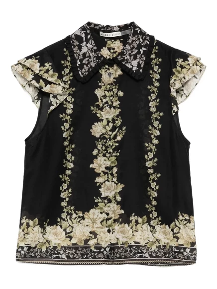 топ с оборками в цветочек от alice + olivia