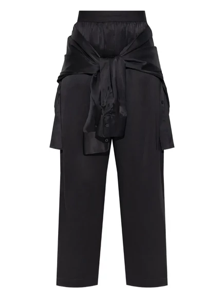 Женские широкие брюки Alexander Wang, шелковые, черные