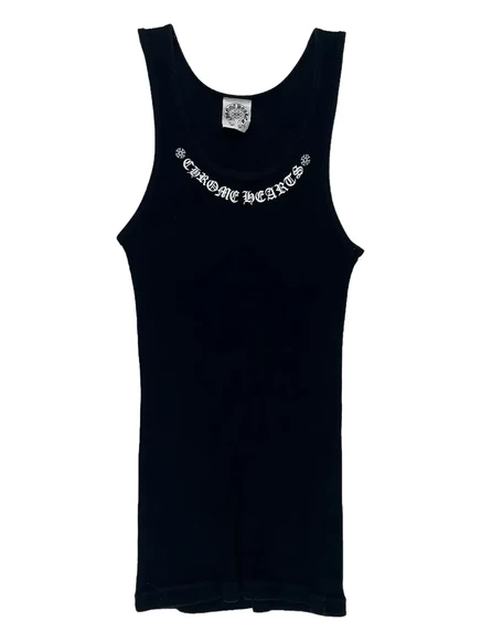 Мужская майка chrome hearts scroll logo, черная