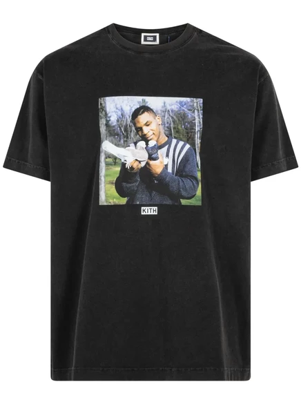 Мужская футболка KITH x Mike Tyson с принтом, черная