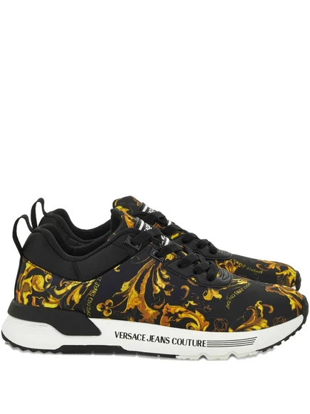 Мужские кеды Versace Jeans Couture барочный принт, черные