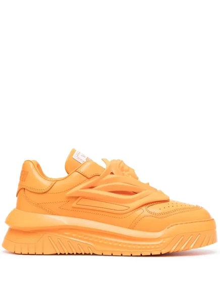 Массивные кожаные кроссовки Versace Odissea orange