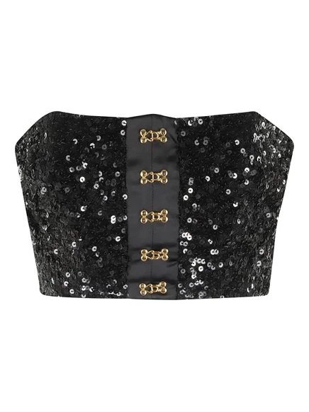 Укороченный топ Elisabetta Franchi black
