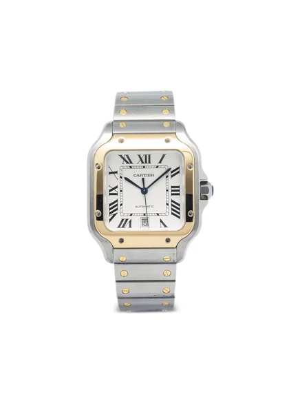 Мужские часы Cartier Santos 40 мм сталь, белый циферблат
