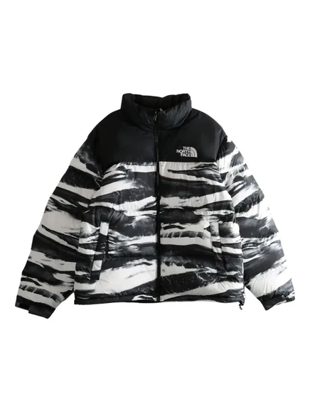 Мужской пуховик The North Face с волнистым принтом, черный