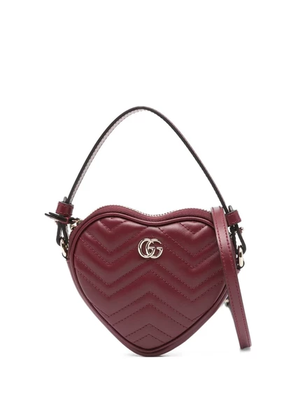 Сумка-тоут Gucci mini GG Marmont в форме сердца red