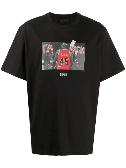 Мужская футболка Throwback с принтом Michael Jordan, черная