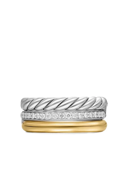 Женское кольцо David Yurman DY Mercer 18k/серебро, с бриллиантами