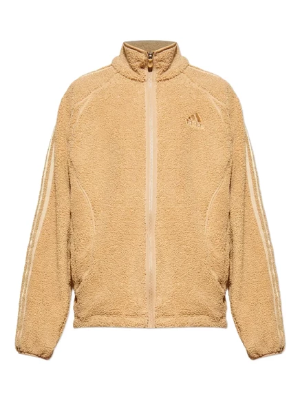 Мужская толстовка на молнии Adidas Borg Fleece, бежевая