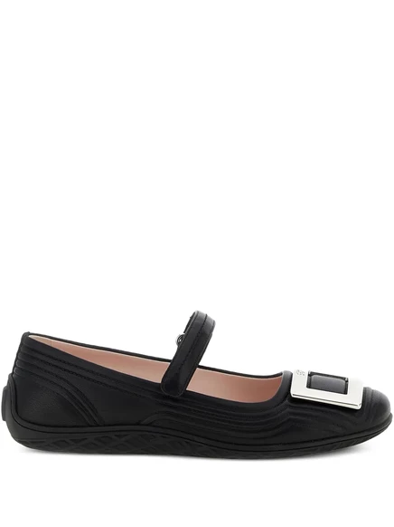 Балетки с пряжкой Roger Vivier на плоской подошве black