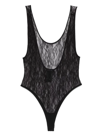 Женское боди WARDROBE.NYC кружевное, черное