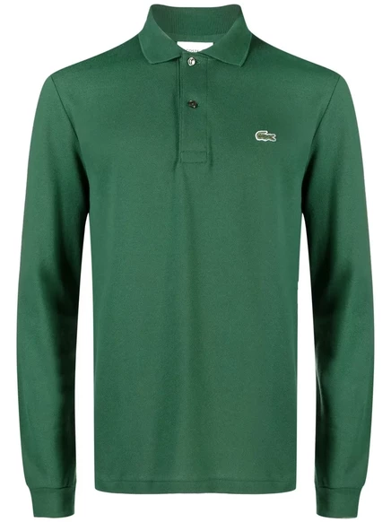 Мужская хлопковая футболка-поло Lacoste с логотипом, зеленая
