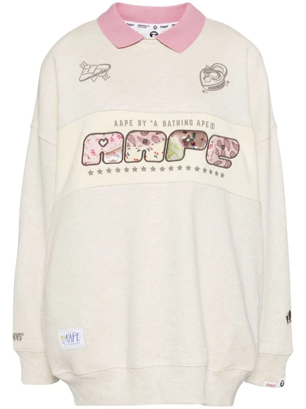Толстовка-поло AAPE BY *A BATHING APE®, украшенная логотипом neutrals