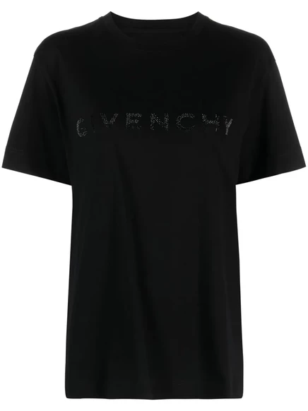 Хлопчатобумажная футболка Givenchy, украшенная стразами black