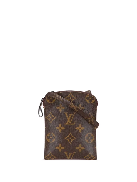 Сумка через плечо для паспорта Louis Vuitton 1988 года выпуска, бывшая в употреблении, с монограммой Pochette Secret