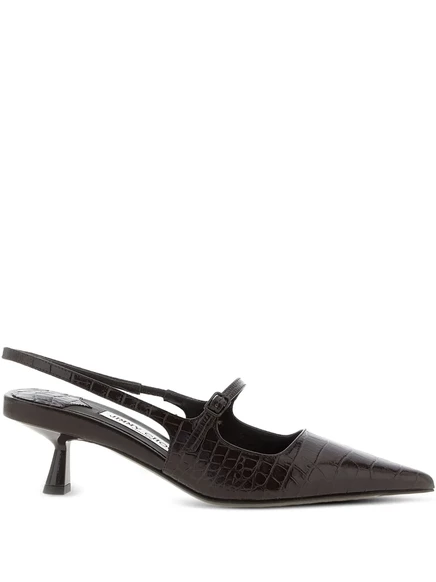 Женские туфли Jimmy Choo 45 мм тиснение крокодила, коричневые