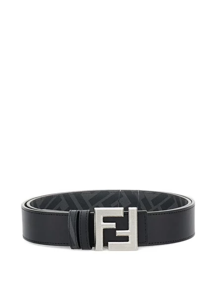 Мужской ремень Fendi с пряжкой‑логотипом, черный