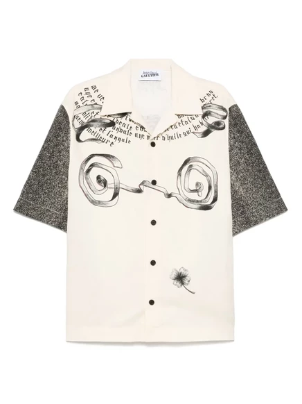 Унисекс рубашка Jean Paul Gaultier The Multi-Tattoo, светло-бежевая