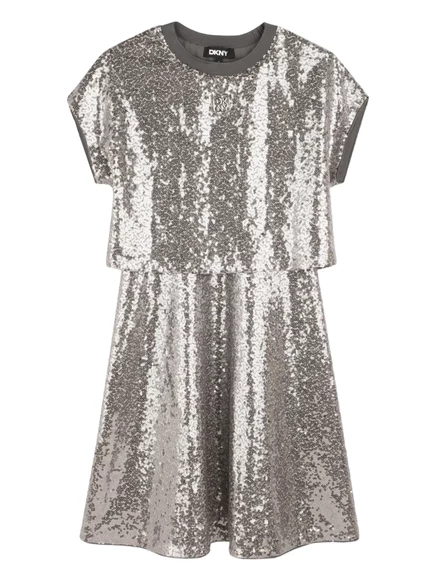 Детское платье Dkny, украшенное блестками grey