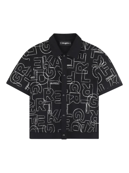 Детская футболка Karl Lagerfeld Kids с принтом, черная
