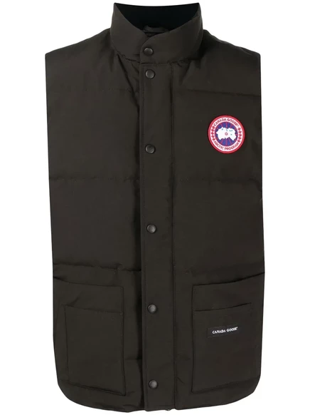 Мужской жилет canada goose стеганый с логотипом, черный