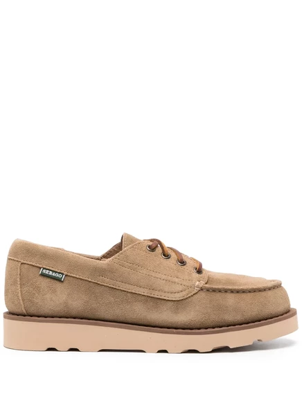 Мужские лоферы Sebago шнурованные из замши, коричневые