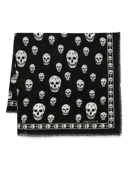 Женский шарф Alexander McQueen Classic Skull, черный