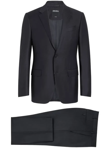 Однобортный шерстяной костюм Zegna Trofeo blue