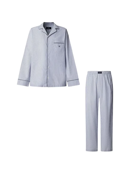 Мужская хлопковая пижама Hackett London, синяя