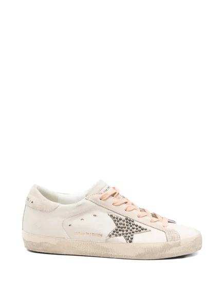 Женские кеды Golden Goose Super-Star шнурованные, бежевые