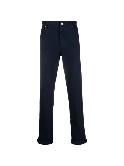 Мужские джинсы Brunello Cucinelli прямого кроя, синие