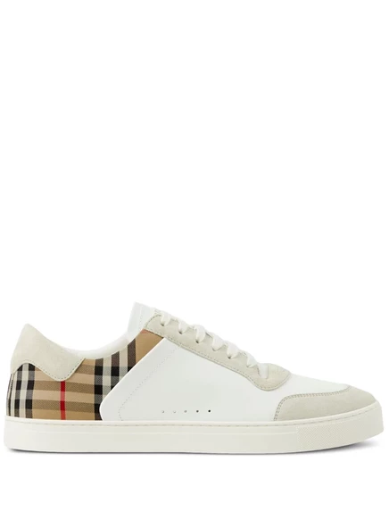 Винтажные кроссовки Burberry в клетку с панелями white