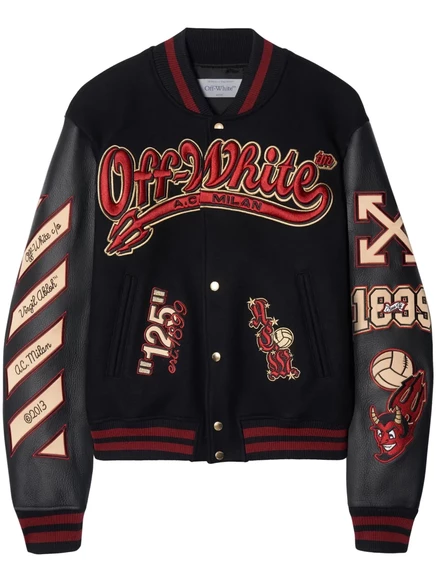 Унисекс бомбер Off-White x A.C. Milan с логотипом, черный