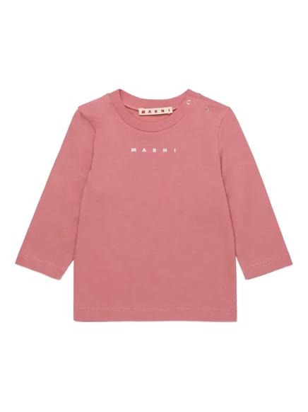 Детская футболка Marni Kids с логотипом, красная