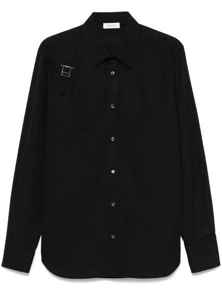 Рубашка с пряжкой от Alexander McQueen, украшенная деталями black
