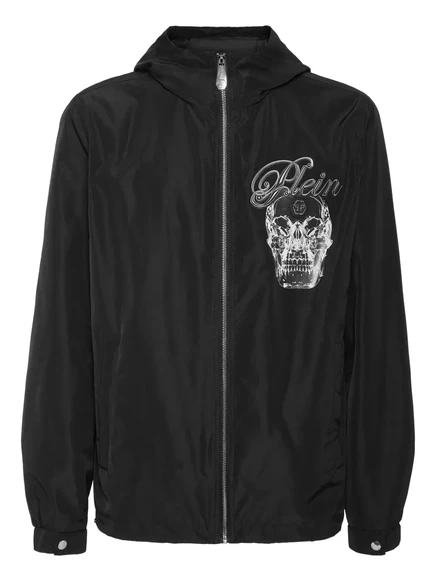 Мужская ветровка Philipp Plein Glass Skull с капюшоном, черная